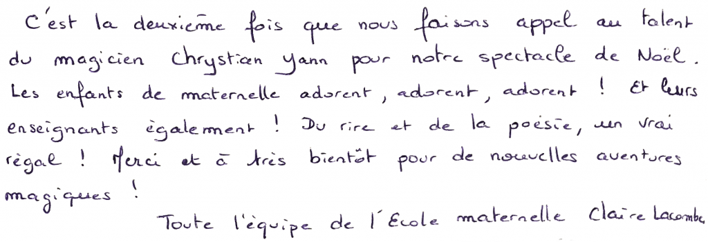 Témoignage Équipe Enseignante